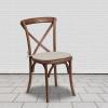Flash Furniture HERCULES Series Stackable Early American Wood Cross Back Chair with Cushion(Pecan)