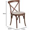 Flash Furniture HERCULES Series Stackable Early American Wood Cross Back Chair with Cushion(Pecan)