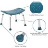 Flash Furniture HERCULES Series Tool-Free and Quick Assembly, 300 Lb. Capacity, Adjustable Gray Bath & Shower Chair with Extra Large Back(Navy)