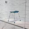 Flash Furniture HERCULES Series Tool-Free and Quick Assembly, 300 Lb. Capacity, Adjustable Gray Bath & Shower Chair with Extra Large Back(Navy)