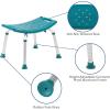 Flash Furniture HERCULES Series Tool-Free and Quick Assembly, 300 Lb. Capacity, Adjustable Gray Bath & Shower Chair with Extra Large Back(Teal)
