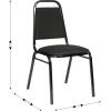 Flash Furniture HERCULES Series Trapezoidal Back Stacking Banquet Chair in Burgundy Vinyl – Silver Vein Frame(Black Fabric/Black Frame)