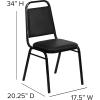Flash Furniture HERCULES Series Trapezoidal Back Stacking Banquet Chair in Burgundy Vinyl – Silver Vein Frame(Black Vinyl/Black Frame)