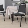 Flash Furniture HERCULES Series Trapezoidal Back Stacking Banquet Chair in Burgundy Vinyl – Silver Vein Frame(Black Vinyl/Black Frame)