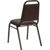 Flash Furniture HERCULES Series Trapezoidal Back Stacking Banquet Chair in Burgundy Vinyl – Silver Vein Frame(Brown Vinyl/Copper Vein Frame)