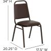Flash Furniture HERCULES Series Trapezoidal Back Stacking Banquet Chair in Burgundy Vinyl – Silver Vein Frame(Brown Vinyl/Copper Vein Frame)