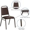 Flash Furniture HERCULES Series Trapezoidal Back Stacking Banquet Chair in Burgundy Vinyl – Silver Vein Frame(Brown Vinyl/Copper Vein Frame)