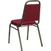 Flash Furniture HERCULES Series Trapezoidal Back Stacking Banquet Chair in Burgundy Vinyl – Silver Vein Frame(Burgundy Fabric/Gold Vein Frame)