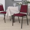 Flash Furniture HERCULES Series Trapezoidal Back Stacking Banquet Chair in Burgundy Vinyl – Silver Vein Frame(Burgundy Fabric/Gold Vein Frame)