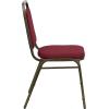Flash Furniture HERCULES Series Trapezoidal Back Stacking Banquet Chair in Burgundy Vinyl – Silver Vein Frame(Burgundy Fabric/Gold Vein Frame)