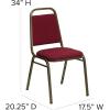 Flash Furniture HERCULES Series Trapezoidal Back Stacking Banquet Chair in Burgundy Vinyl – Silver Vein Frame(Burgundy Fabric/Gold Vein Frame)