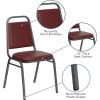 Flash Furniture HERCULES Series Trapezoidal Back Stacking Banquet Chair in Burgundy Vinyl – Silver Vein Frame(Burgundy Vinyl/Silver Vein Frame)