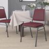 Flash Furniture HERCULES Series Trapezoidal Back Stacking Banquet Chair in Burgundy Vinyl – Silver Vein Frame(Burgundy Vinyl/Silver Vein Frame)