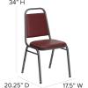 Flash Furniture HERCULES Series Trapezoidal Back Stacking Banquet Chair in Burgundy Vinyl – Silver Vein Frame(Burgundy Vinyl/Silver Vein Frame)