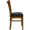 Flash Furniture HERCULES Series Vertical Slat Back Walnut Wood Restaurant Chair(Black Vinyl Seat/Cherry Wood Frame)