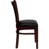 Flash Furniture HERCULES Series Vertical Slat Back Walnut Wood Restaurant Chair(Black Vinyl Seat/Mahogany Wood Frame)