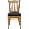 Flash Furniture HERCULES Series Vertical Slat Back Walnut Wood Restaurant Chair(Black Vinyl Seat/Natural Wood Frame)