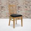 Flash Furniture HERCULES Series Vertical Slat Back Walnut Wood Restaurant Chair(Black Vinyl Seat/Natural Wood Frame)