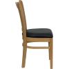 Flash Furniture HERCULES Series Vertical Slat Back Walnut Wood Restaurant Chair(Black Vinyl Seat/Natural Wood Frame)