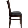 Flash Furniture HERCULES Series Vertical Slat Back Walnut Wood Restaurant Chair(Black Vinyl Seat/Walnut Wood Frame)