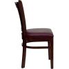 Flash Furniture HERCULES Series Vertical Slat Back Walnut Wood Restaurant Chair(Burgundy Vinyl Seat/Mahogany Wood Frame)