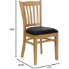 Flash Furniture HERCULES Series Vertical Slat Back Walnut Wood Restaurant Chair(Burgundy Vinyl Seat/Natural Wood Frame)