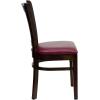 Flash Furniture HERCULES Series Vertical Slat Back Walnut Wood Restaurant Chair(Burgundy Vinyl Seat/Walnut Wood Frame)
