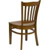 Flash Furniture HERCULES Series Vertical Slat Back Walnut Wood Restaurant Chair(Cherry Wood Seat/Cherry Wood Frame)