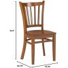 Flash Furniture HERCULES Series Vertical Slat Back Walnut Wood Restaurant Chair(Cherry Wood Seat/Cherry Wood Frame)