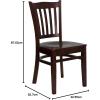 Flash Furniture HERCULES Series Vertical Slat Back Walnut Wood Restaurant Chair(Mahogany Wood Seat/Mahogany Wood Frame)
