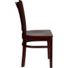 Flash Furniture HERCULES Series Vertical Slat Back Walnut Wood Restaurant Chair(Mahogany Wood Seat/Mahogany Wood Frame)