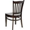 Flash Furniture HERCULES Series Vertical Slat Back Walnut Wood Restaurant Chair(Walnut Wood Seat/Walnut Wood Frame)