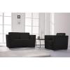 Flash Furniture HERCULES Trinity Series Contemporary Black LeatherSoft Loveseat with Stainless Steel Base(Contemporary)