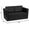 Flash Furniture HERCULES Trinity Series Contemporary Black LeatherSoft Loveseat with Stainless Steel Base(Contemporary)