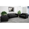 Flash Furniture HERCULES Trinity Series Contemporary Black LeatherSoft Loveseat with Stainless Steel Base(Set)