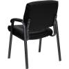 Flash Furniture Haeger White LeatherSoft Executive Side Reception Chair with Black Metal Frame(Black Leathersoft/Titanium Frame)