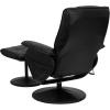 Flash Furniture Hall Massaging Heat Controlled Adjustable Recliner and Ottoman with Wrapped Base in Black LeatherSoft(Black)