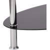 Flash Furniture Hampden Glass Coffee Table with Black Glass Shelves and Stainless Steel Legs