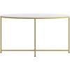 Flash Furniture Hampstead Collection Coffee Table – Modern White Finish Coffee Table – Crisscross Brushed Gold Frame