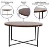 Flash Furniture Hampstead Collection Coffee Table – Modern White Marble Finish Coffee Table – Crisscross Brushed Gold Frame(Walnut/Matte Black)