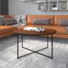 Flash Furniture Hampstead Collection Coffee Table – Modern White Marble Finish Coffee Table – Crisscross Brushed Gold Frame(Walnut/Matte Black)