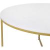 Flash Furniture Hampstead Collection Coffee Table – Modern White Marble Finish Coffee Table – Crisscross Brushed Gold Frame(White Marble Top/Brushed Gold Frame)