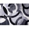 Flash Furniture Harken Collection 6′ x 9′ Geometric Area Rug – Black and Gray Olefin Facing – Jute Backing – Living Room or Bedroom