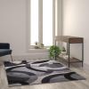 Flash Furniture Harken Collection 8′ x 10′ Geometric Area Rug – Black and Gray Olefin Facing – Jute Backing – Living Room or Bedroom(Grey)