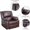 Flash Furniture Harmony Series Black LeatherSoft Recliner(Brown Leathersoft)