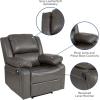 Flash Furniture Harmony Series Black LeatherSoft Recliner(Gray Leathersoft)