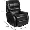 Flash Furniture Hercules – Cognac LeatherSoft Power Lift Recliner for Elderly(Black Leathersoft)
