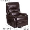 Flash Furniture Hercules – Cognac LeatherSoft Power Lift Recliner for Elderly(Brown Leathersoft)