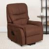 Flash Furniture Hercules – Cognac LeatherSoft Power Lift Recliner for Elderly(Brown Microfiber)