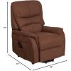 Flash Furniture Hercules – Cognac LeatherSoft Power Lift Recliner for Elderly(Brown Microfiber)